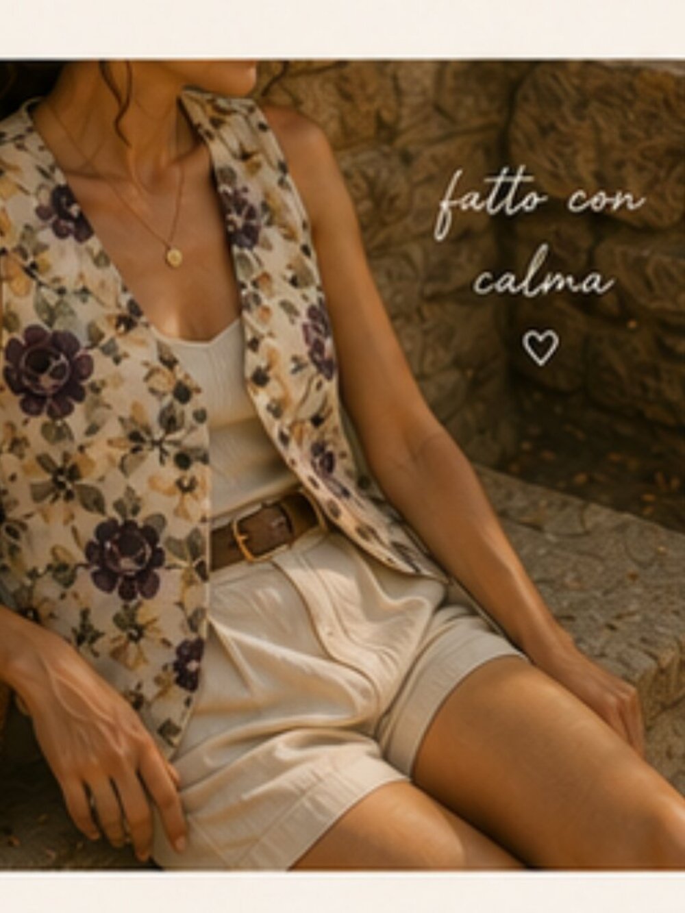 Mediterranean Summer Floral Vintage Cotton Cherokee Vest Small - Picture 7 of 9
